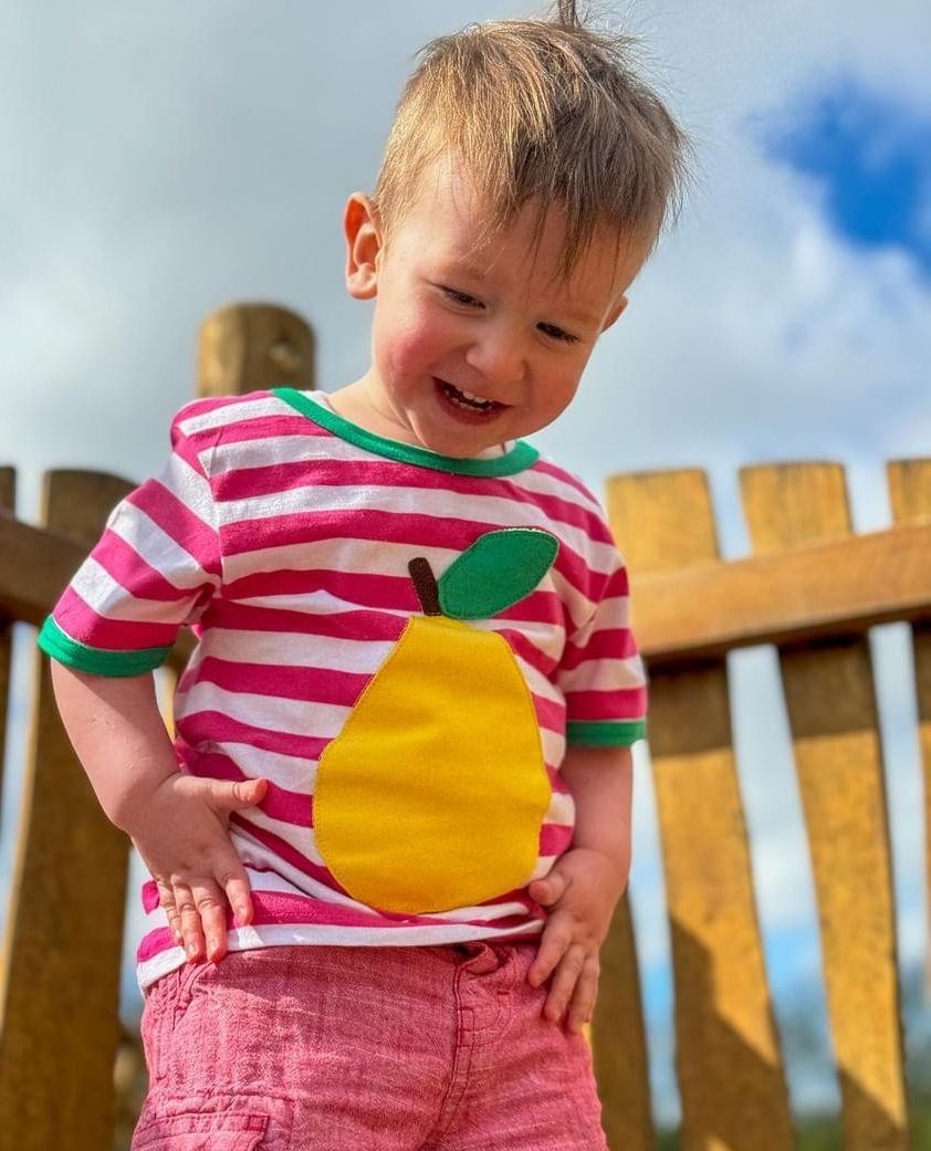 toby_tiger's tweet photo. 🍐🍓 Who knew playtime could be this stylish AND fun? 😄 ⁠
⁠
Our Organic Pear and Strawberry Applique T-Shirts are stealing the show in these vibrant playground adventures captured by @inspiringminiecowarriors! 🌟 ⁠
⁠
 🎉🌈 #TobyTigerAdventures #PlaytimeFun #OrganicCuteness https://t.co/k6892eGk7E