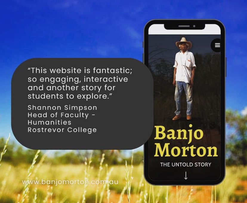 Great work from Lara Damiani &amp; Think Films in this digital learning resource “Banjo Morton: The Untold Story”. 
Includes curriculum-aligned teaching resources for years 5-10 &amp; 11-12.
banjomorton.com.au