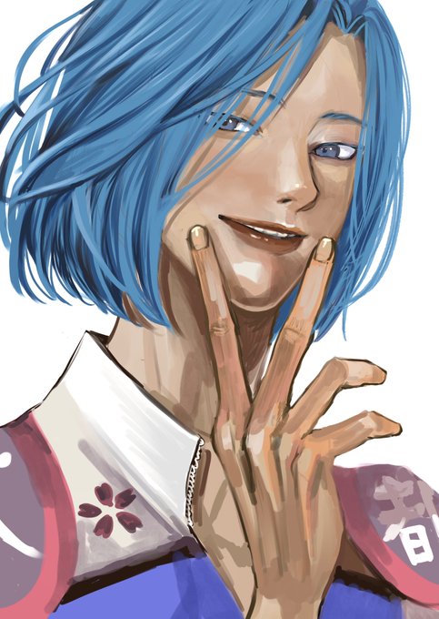 「blue hair white background」 illustration images(Latest)