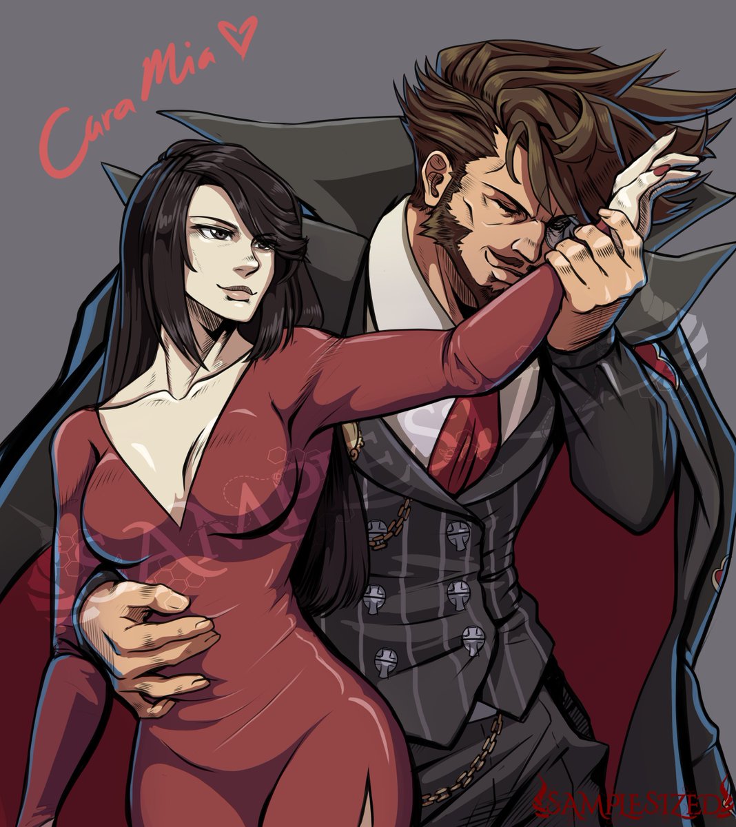 SamplesizedA's tweet photo. Slayer and Sharon are really just the Jojo's Bizzare Adventure version of Gomez and Morticia Addams.
#guiltygearart #GUILTYGEAR #ggstrive #GGST https://t.co/ZBTkeRM7cw