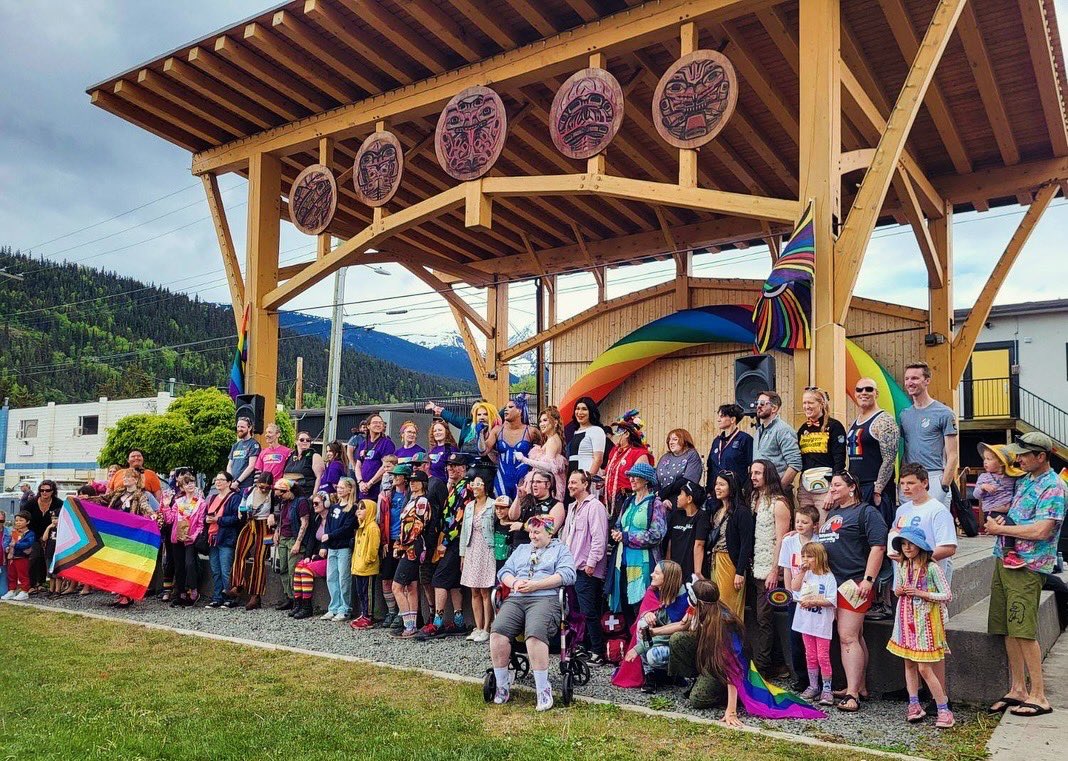 OutOnPatrol's tweet photo. We kicked off #PrideMonth with a full day of activities in the North, for our visit to #SmithersPride!
We stopped by @smitherslibrary this morning with some music and treats to welcome families coming to Pride Family Storytime!
We then had an incredible day at Smithers Pride, rain and shine! We were proudly set up alongside EHS, Fire, First Aid, and Indigenous Police, giving out swag and talking about the work of #OutOnPatrol.
It was amazing seeing all members of the community out to support this event. Everyone was full of love and smiles.
A huge thanks to @smitherspride and Jocelyn for getting us involved! πππ
We are looking forward to all of the other events we have lined up for Pride Month!