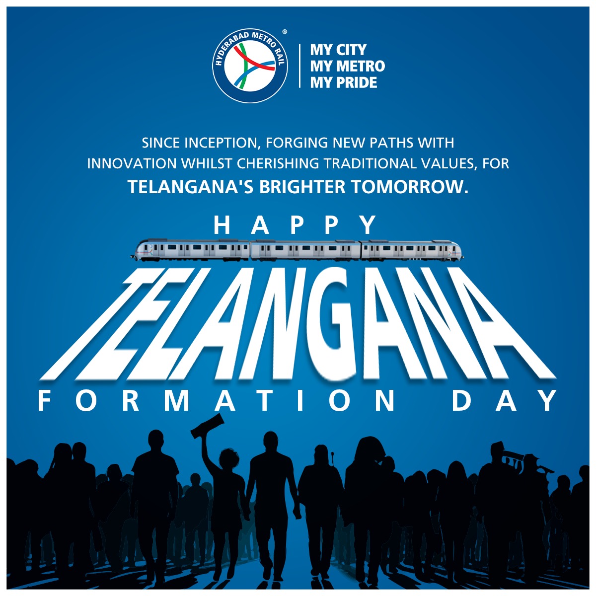 ltmhyd's tweet photo. Celebrating our journey since inception, blending innovation and tradition for Telangana's brighter tomorrow. Happy Telangana Formation Day.
#landtmetro #mycitymymetromypride #TelanganaFormationDay #TelanganaState #Telangana #MyState #Pride #innovation #progress #prosperity https://t.co/SC6w7ZSh8h