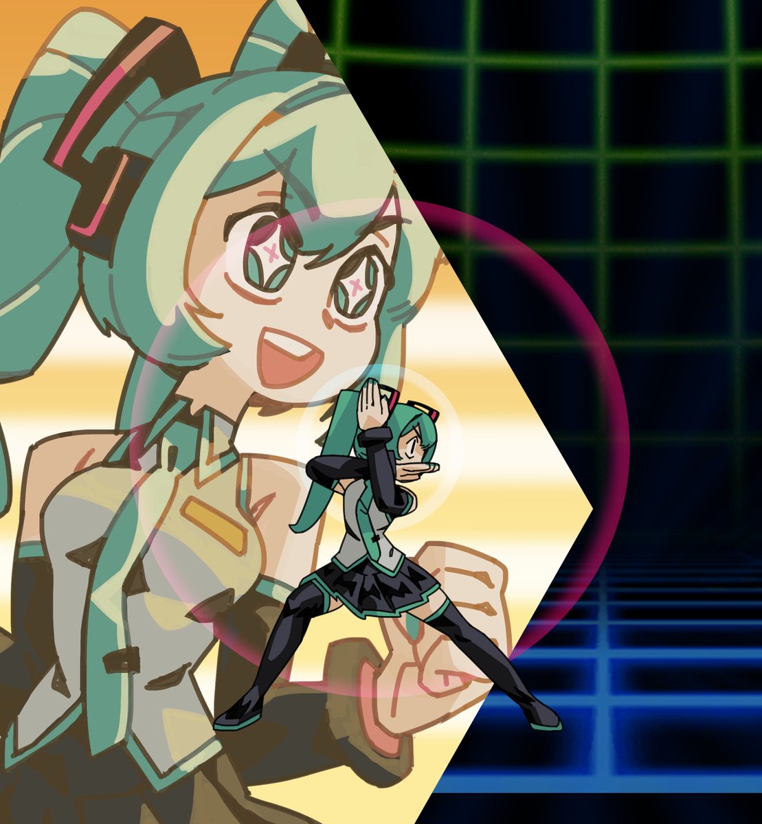 cptHamburger's tweet photo. BEHOLD! MIKU-MIKU-BEAM!! https://t.co/KV2tZs7Ukl