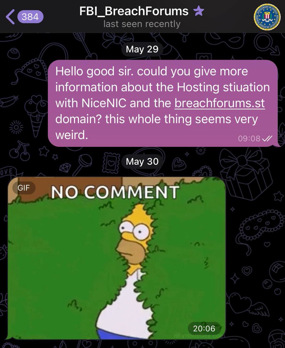 vxunderground's tweet photo. You degenerates need to stop goofin' on the FBI 😭 https://t.co/R9wwNOdOy4