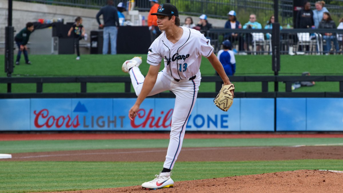 MLBPipeline's tweet photo. 5⃣ IP | 2⃣ H | 0⃣ R | 0⃣ BB | 6⃣ K

Top #Marlins prospect Noble Meyer impressed in his High-A debut one day after a fellow top prospect did the same: https://t.co/P4ocBzg2ju https://t.co/JNPm6W6HnP