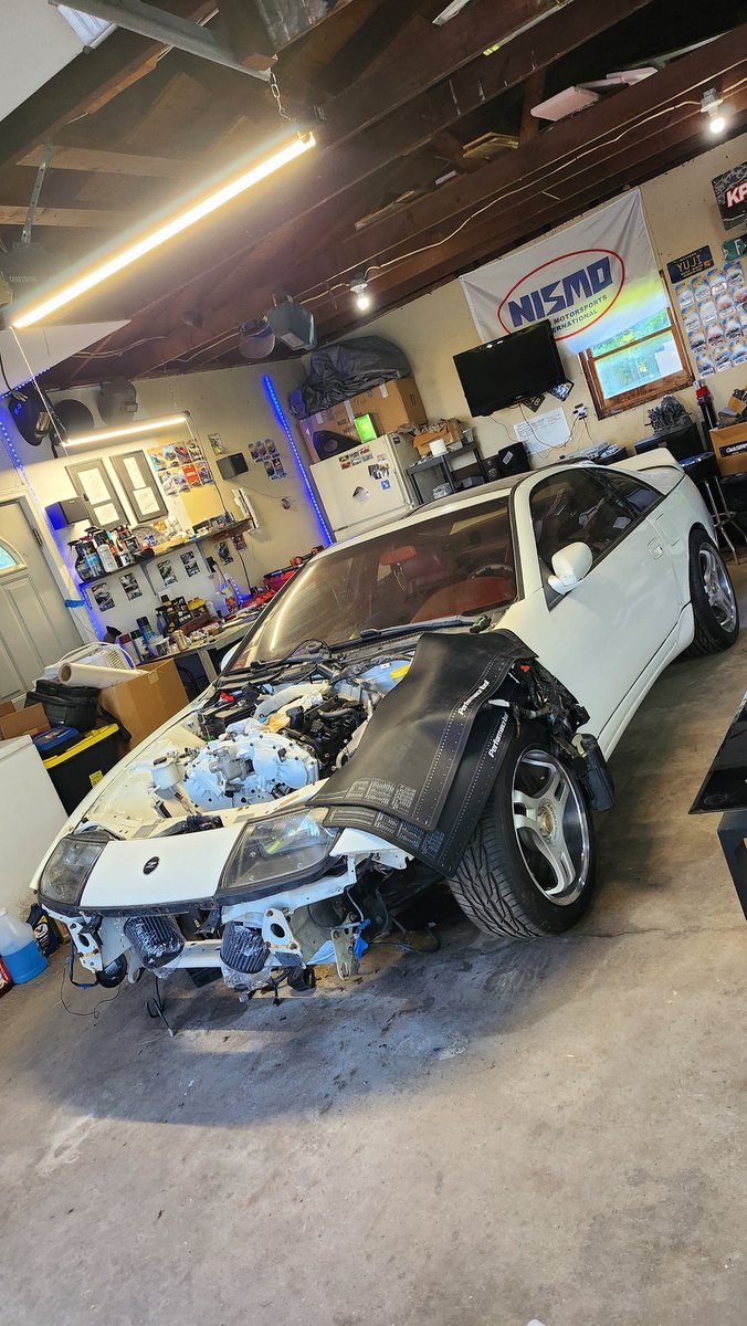 WickedCaliber's tweet photo. Scored some good FBMP deals recently on Z34 headers and test pipes. It's a bit out of the timeline for this build, but progress is progress. I underestimated how much work an engine swap is, especially for one guy and on a swap that's never been done before. https://t.co/DXHXmdpUx6