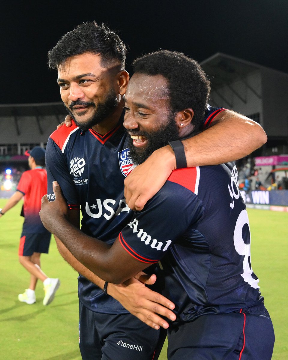 ICC's tweet photo. A historic win for USA in the #T20WorldCup 2024 opener 🇺🇸😍

How it happened ➡️ https://t.co/MDKcwvzOPn https://t.co/ReiAnZTy7B