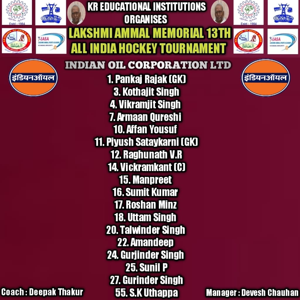 hockeyram's tweet photo. Take a Look at the Squads for the 3/4 Match
#LAMAIHT #LAM13THAIHT #Kovilpatti https://t.co/QaNEytH6vC