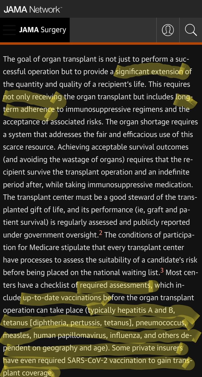 AmosEJ93's tweet photo. @JoshWalkos Quite simple to understand why, and also not surprising that transplants have requirements.

It's similar to approving a lung transplant for a smoker who refuses to quit, or a heart transplant for an obese individual who can't or won't lose weight.
https://t.co/T88BTM3Lm0 https://t.co/d3ayJav5hv