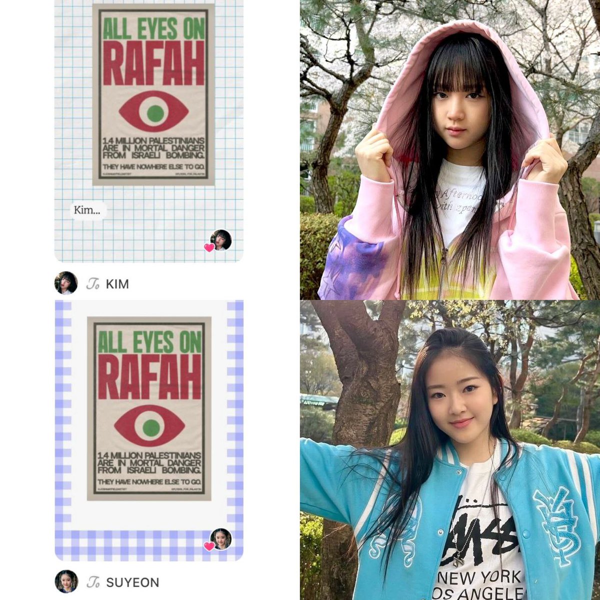 starfess's tweet photo. -star guys terharu bgt Kim sama Suyeon VVUP terang2ngan support palestine🇵🇸🥹 respect bgt sama mereka🫶🏼 https://t.co/OWe6T6DnZ0