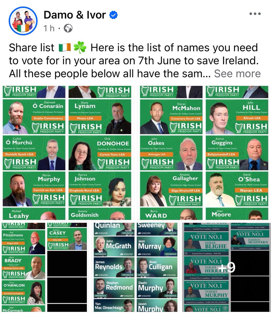 MrAndyQuirke's tweet photo. 🇮🇪☘️ Save Ireland. Go on to Damo and Ivor facebook page and see the full list of Nationalist names you can vote for and the areas they are running in. 🏃‍♀️🇮🇪🏃🏻‍♂️☘️🏃‍♀️🇮🇪🏃🏻‍♂️☘️🏃‍♀️🇮🇪🏃🏻‍♂️☘️🇮🇪🇮🇪 https://t.co/yWranyLd0O