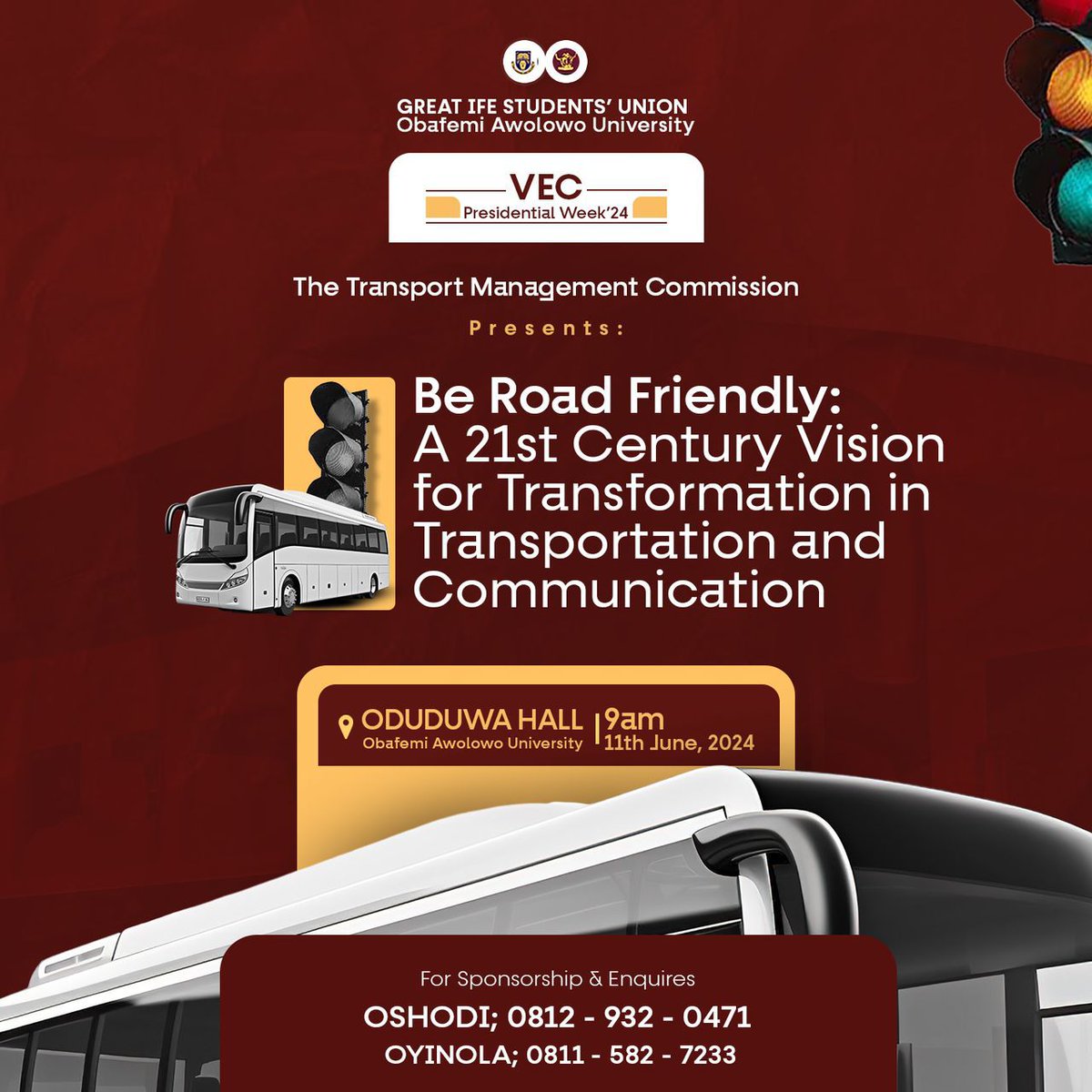 VECWeek's tweet photo. It's more than the Town’gboro on Campus.
It's a knowledge far beyond Sabo-Lagere.

It's a Transportation Summit! It's an Informative Summit! It's a VEC Presidential Week’24 event!

Great IFE! Articulate IFE!

It's the first-of-its-kind Transportation Summit on OAU CAMPUS! https://t.co/MYaASKzC1A