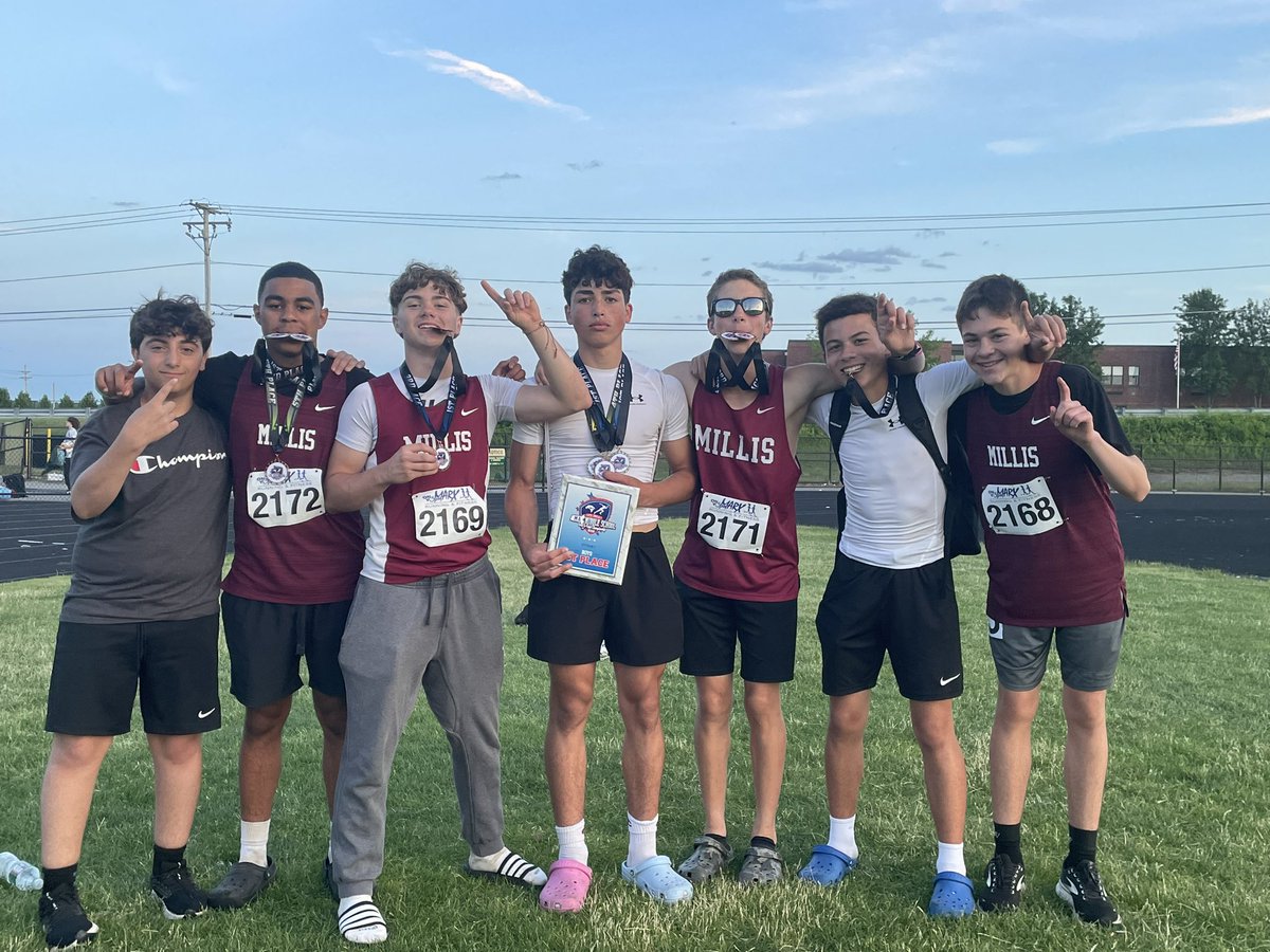 millis_tf's tweet photo. The MS squad put their talent and teamwork to the test yesterday and came up big! They brought home smiles, PRs, lots of bling, and a D3 Boys State Championship!!😃👏🏼🏆 @MillisAthletics @millismiddle https://t.co/nsd9PIGjye