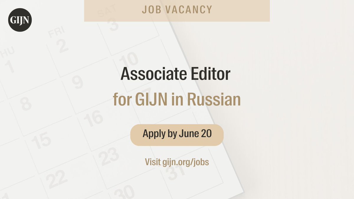 gijn's tweet photo. 💼 GIJN IS #HIRING!

We're seeking a part-time associate editor for GIJN in Russian with a solid understanding of investigative and data journalism, and social media management skills. 

More: https://t.co/qwPWMCOgL9 https://t.co/Xx3eeRdBQF