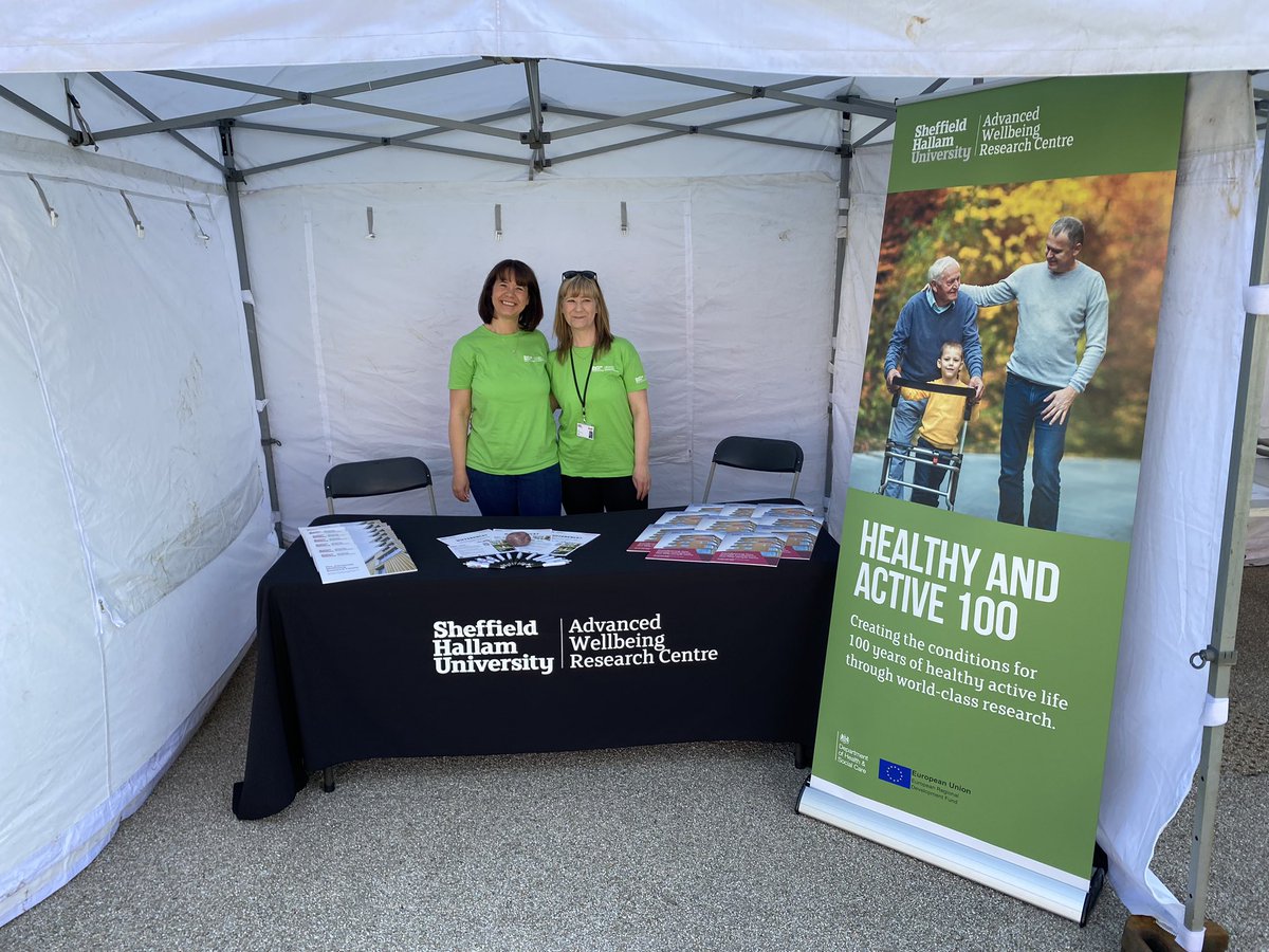 cholborn's tweet photo. All ready for a day at the Olympic Legacy Community Event promoting the work of @SHU_AWRC as part of our Public Involvement in Research Group (PIRG), with PIRG co-ordinator Jo Talbot @OLPSheffield https://t.co/YKjZVuiiry