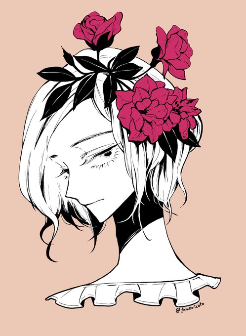「closed mouth red flower」 illustration images(Latest)