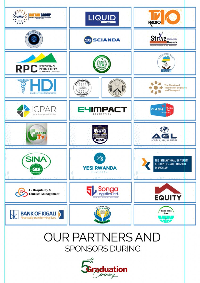 eaur_rw's tweet photo. East African University Rwanda extends its sincere gratitude to the Companies, NGOs, Universities, Banks, Media outlets, and Foundations for their invaluable contributions to our 5th Graduation Ceremony. "UNITED WE THRIVE."
#Eaur5thGraduation
#5thGraduation
#WeAreEAUR https://t.co/ELwBSQmaHu