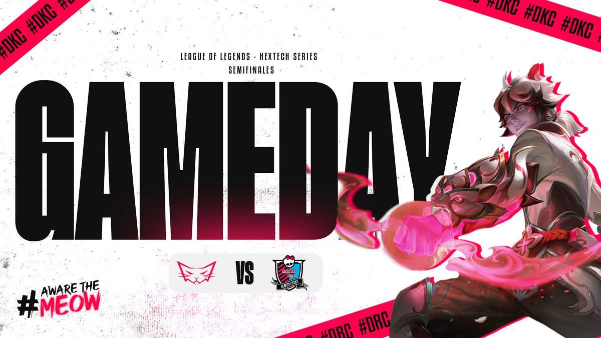 #Matchday | #LeagueOfLegends

Hoy nuestros chicos salen a la grieta, ¡Vamos gatetes!

🏆 #HextechSeries Semifinales
🆚 Monster High Academy
🕐 20:00

#AwareTheMeow 😼