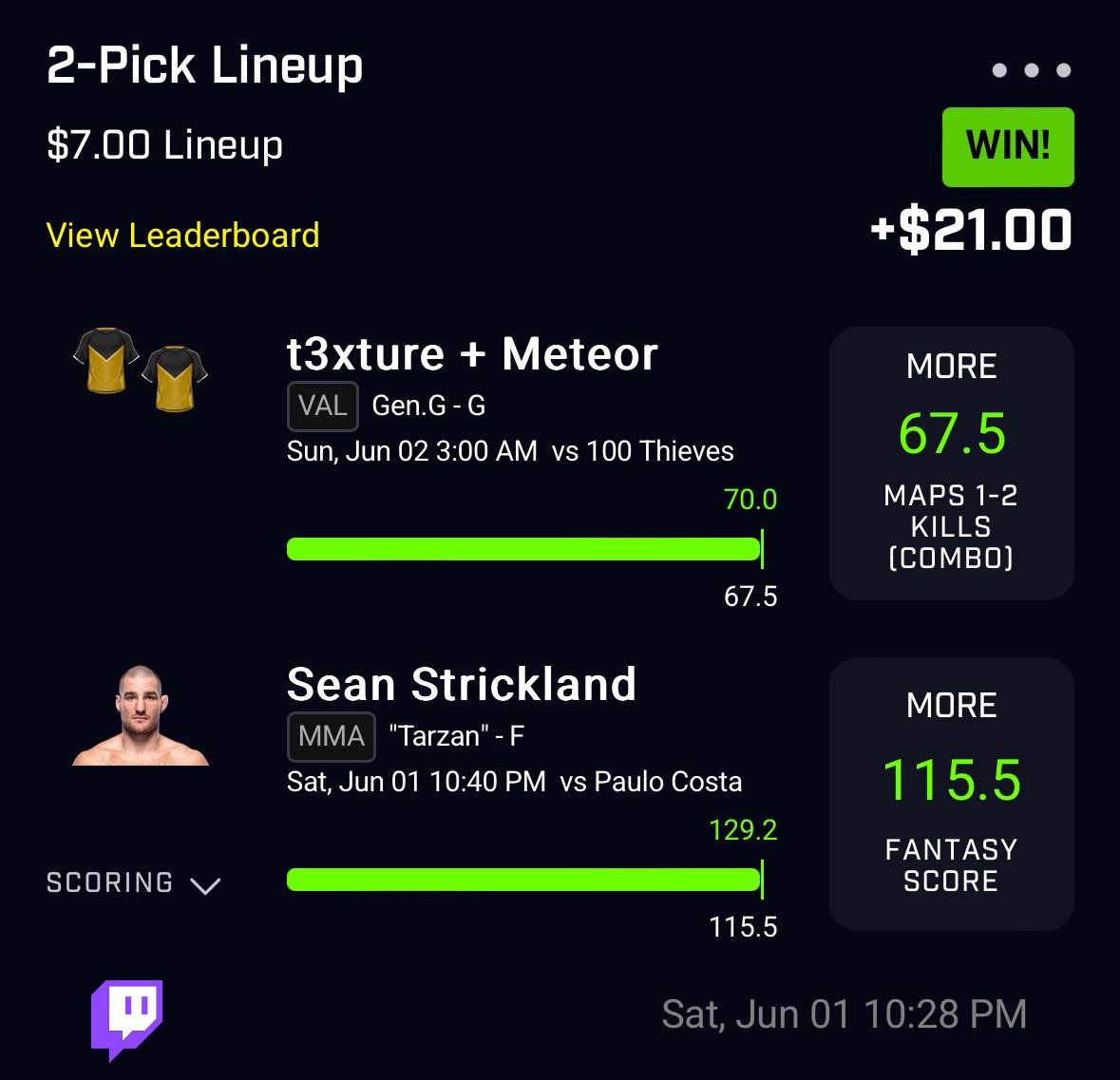 WearyPicks's tweet photo. EXCELLENT POD READ!

Gimme that 1-0. We are fresh and we are rolling! 🙏

Great start to the day, let’s make it a big one!

#prizepicks #cs2 #csgobets https://t.co/GcdROW8lW9