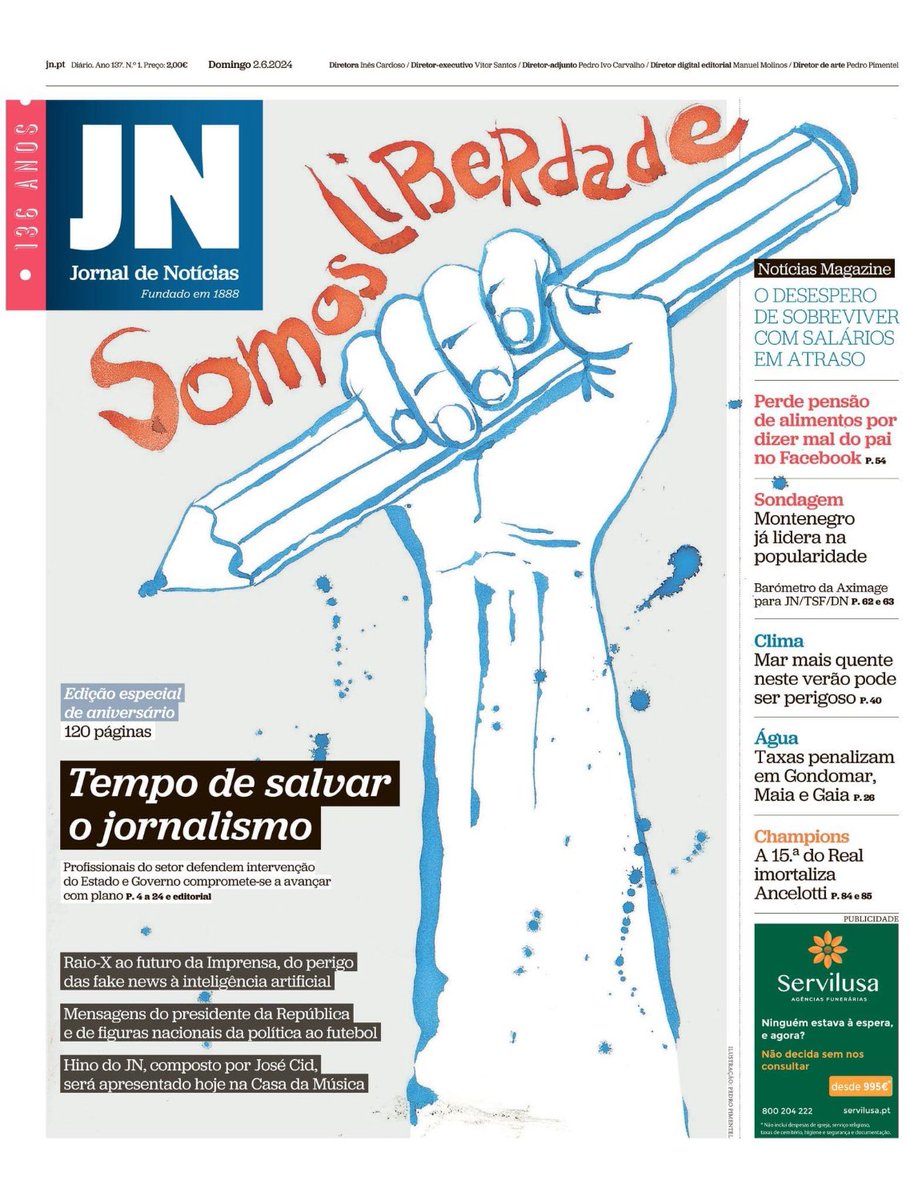 vmpsantos's tweet photo. “O JN está na rua, está junto das pessoas, está nas mais diversas geografias. O jornalismo estará vivo enquanto tiver terreno, gente e alma. O que se consegue com recursos e condições efetivas para que os jornalistas façam o seu trabalho sem constrangimentos. A liberdade de Imprensa não pode ser mera palavra ou desejo. É luta diária.”