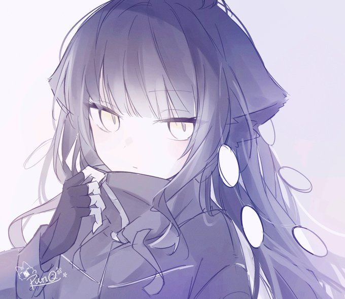 「fingerless gloves long hair」 illustration images(Latest)