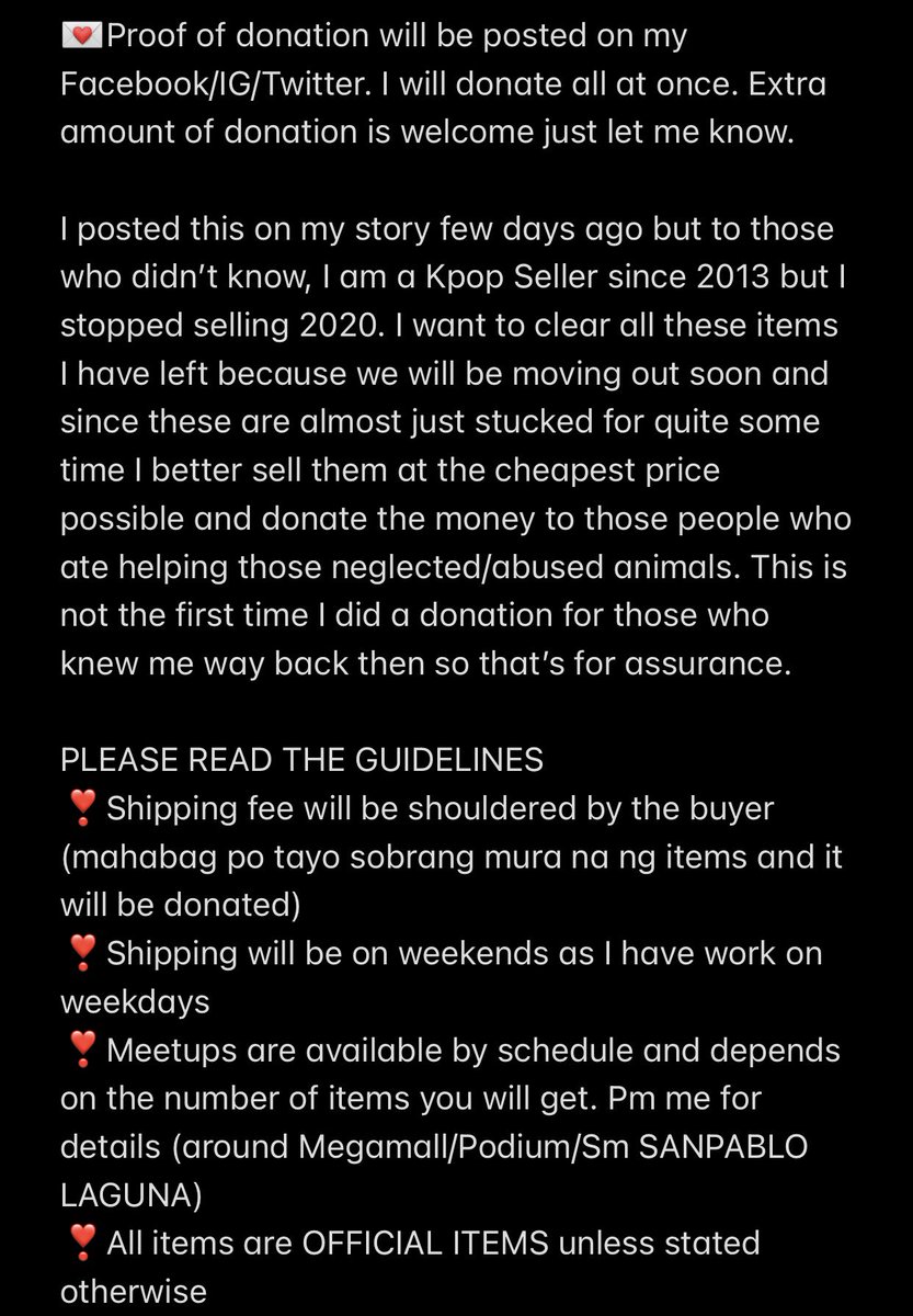 chodabi_'s tweet photo. 100% of the Sale will be donated to “Stray Paradise” A Non Profit Organization for Stray Cats and Dogs

SEE LIST HERE
📌https://t.co/gAj5pbQ5z6

DM Me here or in Facebook to order!

Thank you and Godbless everyone! https://t.co/K40typ5AI1