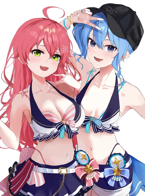 もうすぐ夏だ!ということで2023年に描いたみこめっと水着絵(1/2)※そのうち消すかもです 
