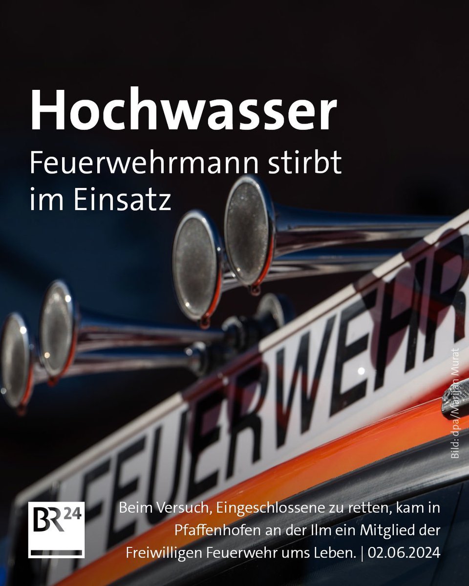 Die Nachricht aus dem Süden Deutschlands macht uns sehr traurig. Wir hoffen, dass die Angehörigen jetzt die Unterstützung erfahren, die sie brauchen. 😔#psnv #Hochwasser #Bayern <a href="/Markus_Soeder/">Markus Söder</a> @FeuerwehrDFV