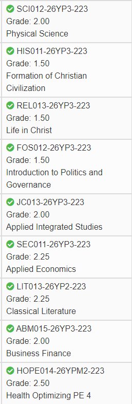 considering this was one of my hardest sems in terms of mental health, i'm glad i didn't come close to failing b i thought i definitely would 🥹
academic excellence can come back neat year, this year i just promised myself i'd do my best to make it