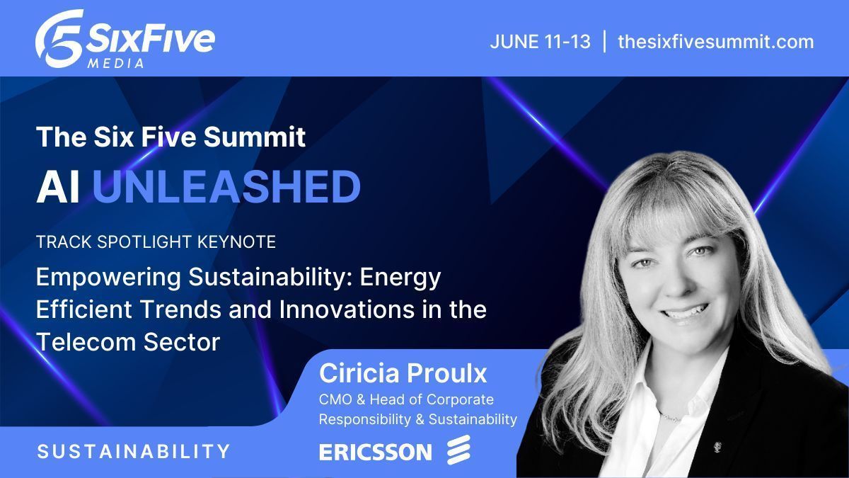 📡 Telecom is going green! Learn about the latest energy-efficient trends and innovations from Ciricia Proulx, CMO & Head of Corporate Responsibility & Sustainability at @Ericsson. Join us at #SixFiveSummit24 to discover more! Register now: buff.ly/3VnWYIL