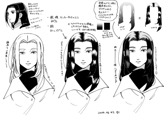 せっかくだからフォロワーさんへのご説明用に描いたのあげちゃお🎶
モノクロ漫画での无限の髪の処理の一案💭100億年ぶりに无限描いた…… 