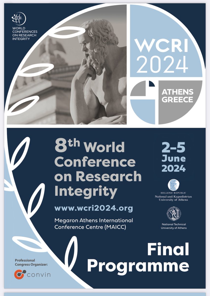 SusannaASansone's tweet photo. On a very hot day in Athens 🥵 the pre-meeting #WCRI2024 workshops start! I follow the one on #researchintegrity in #publications - techniques and how to investigate it ➡️ https://t.co/oBczBxVItL #researchpractices #journal #publishers https://t.co/VUnsAnBNaj
