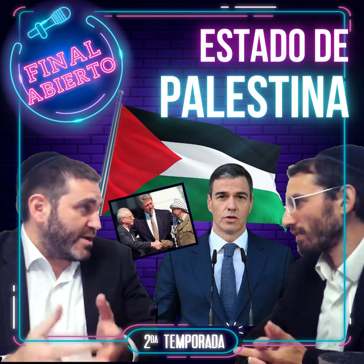 JonathanBerim's tweet photo. ⭐  *Estado de Palestina | Entre @sanchezcastejon y H4m4s | @FinalAbiertoPod PODCAST | T2:E30* ⭐

_El 28 de mayo de 2024 España, Irlanda y Noruega reconocieron al Estado de Palestina. Si bien hay varias decenas de países que han hecho lo mismo en el pasado, esta decisión fue recibida con asombro, por haber sido hecha en plena guerra de Israel con Hamas en la Franja de Gaza. ¿Es posible la famosa solución de los dos Estados? ¿Existe una opinión rabínica al respecto? ¿Quieren realmente los palestinos tener un Estado propio?_

🎞 *You Tube:* 🎞 https://t.co/Ia4AcNd6Im

🎙 *Spotify:* 🎙 https://t.co/Oymgk9v8Jp 

*Recuerden apoyarnos: recomendando, suscribiéndose, dando like y comentando. ¡Gracias!*

@yaacovlips