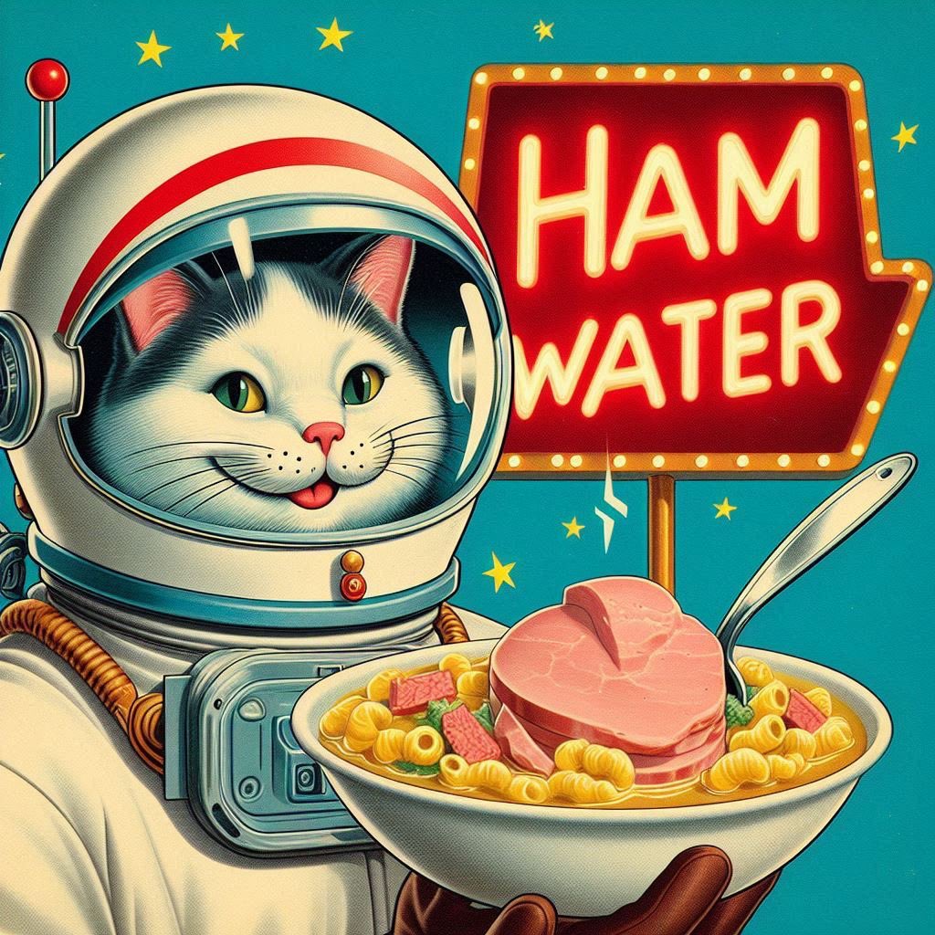 LoveHamWater's tweet photo. @weremeow We’ve been cooking since January @weremeow and we’re on the strict list!

An OG Solana community coin born in @The_Barrows based on @thecryptoasian’s daily breakfast in Hong Kong. 

Will you try some Ham Water with us at breakpoint? https://t.co/uBU2bMHXW0