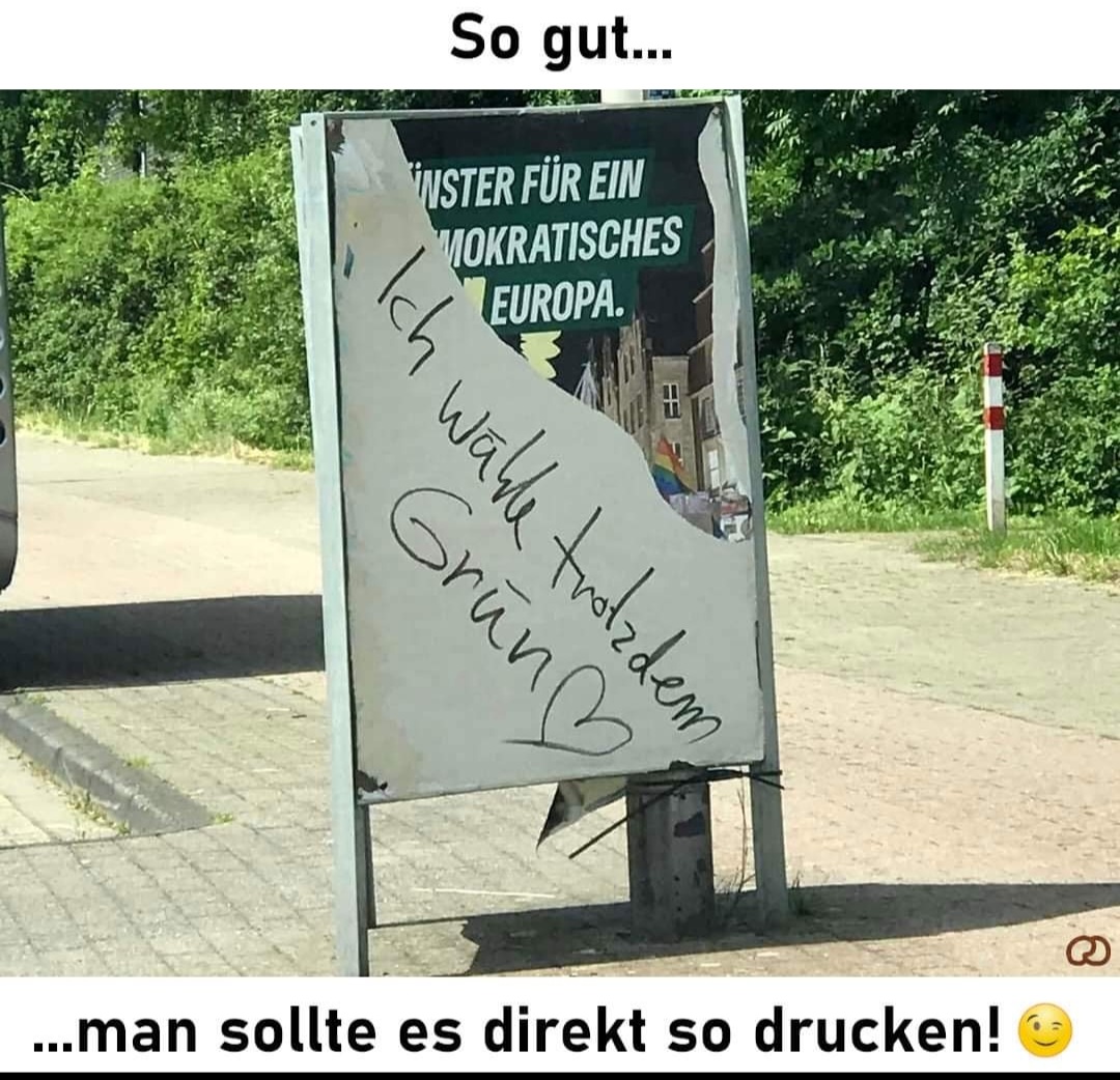 Ein Wahlplakat, dass die Runde machen sollte.