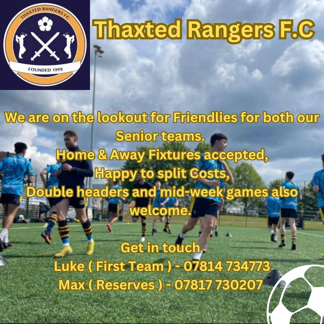 Thaxted_Rangers's tweet photo. Get in touch 💛💙 https://t.co/07UMWM8yrK
