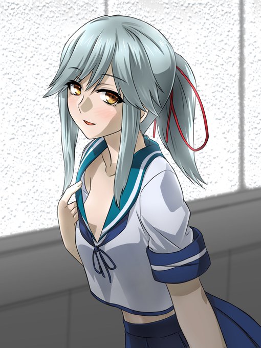 梅雨続きでインナーを全部洗濯に出してしまった薄雲
#艦これ #薄雲 