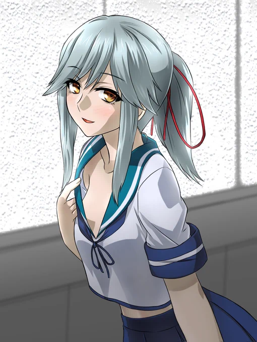 梅雨続きでインナーを全部洗濯に出してしまった薄雲#艦これ #薄雲 
