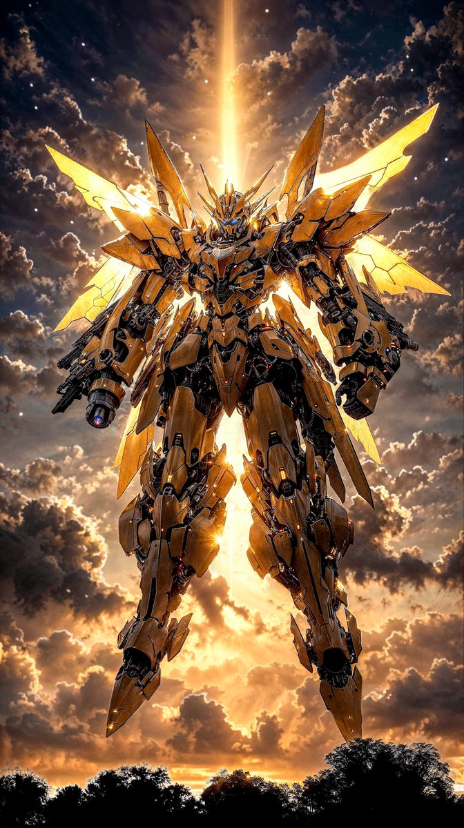 AI_CyberDreams's tweet photo. Witness the might of the celestial forge, armored in the radiance of a thousand suns. https://t.co/XvgxljnQFn