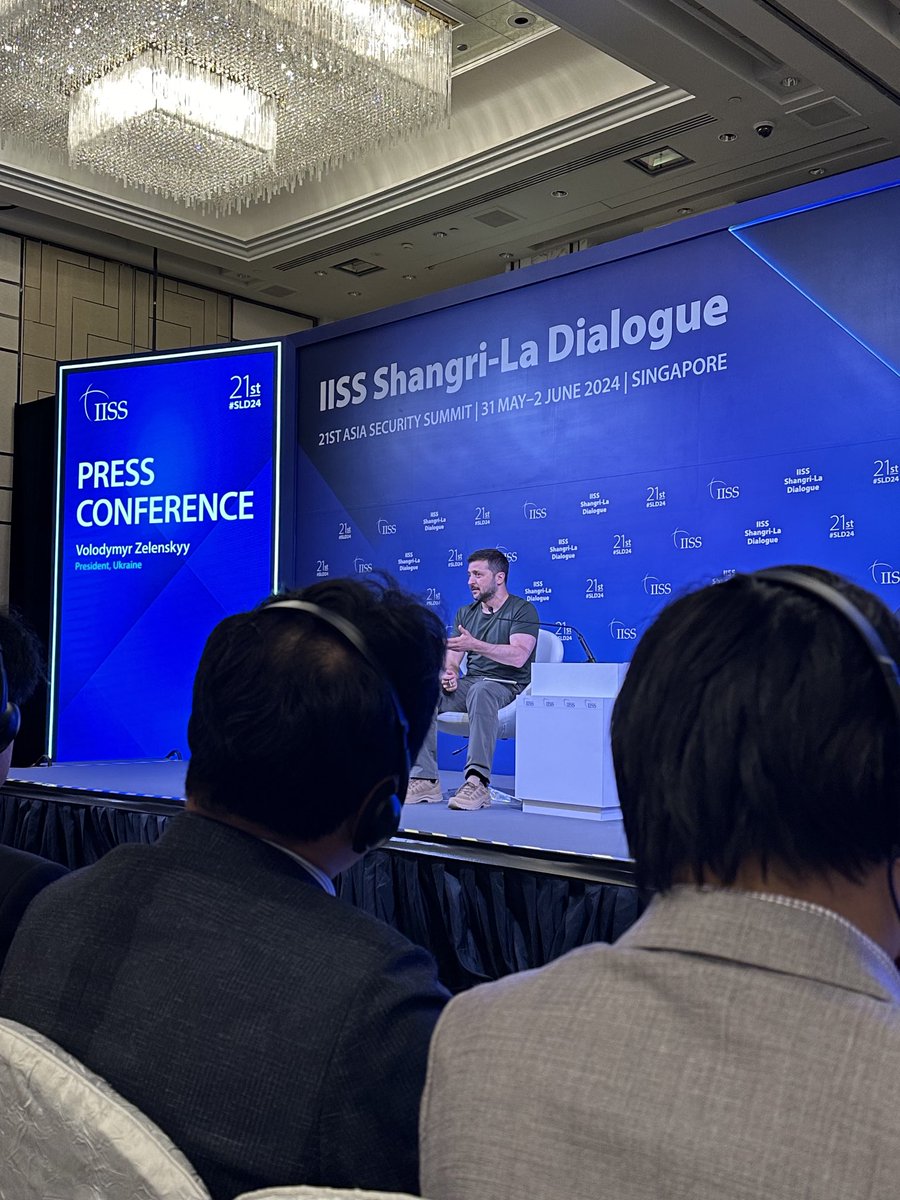 Ukraine president Zelenskyy holds a presser alongside the Shangri-la Dialogue