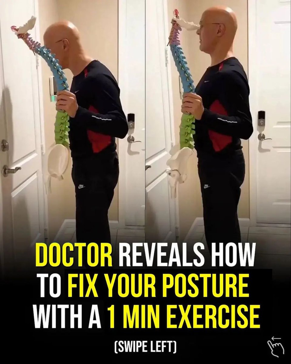 Doctor reveals how to fix your posture with a 1 min exercise👇👇