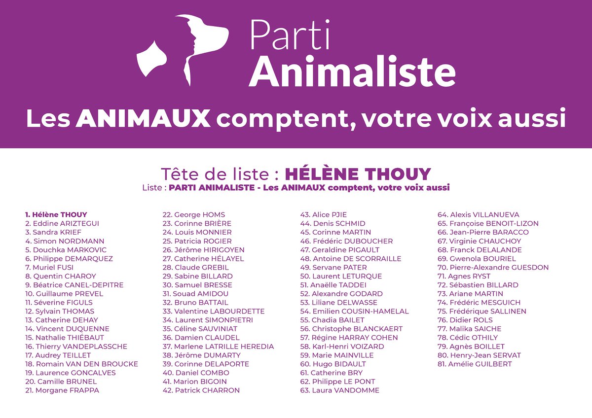 Voici le bulletin du Parti animaliste que vous retrouverez dans l'ensemble des bureaux de vote de la France hexagonale et de La Réunion (pour les autres DROM-COM, pensez à l'imprimer) ! 

🗳️ Le 9 juin prochain, votez pour une Europe plus juste pour les animaux ! #Européennes2024
