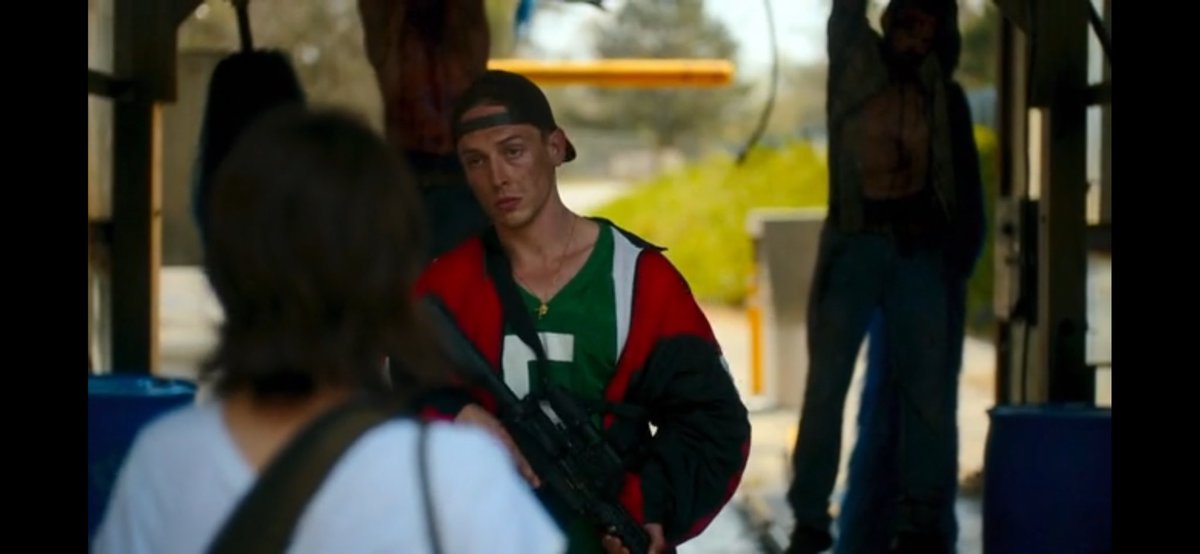 wanlov's tweet photo. see how they made the bad guy in this scene wear palestinean colors. hollywood is a full zionist caucasian colonialist propaganda machine #evilwar https://t.co/BG0779fGdW