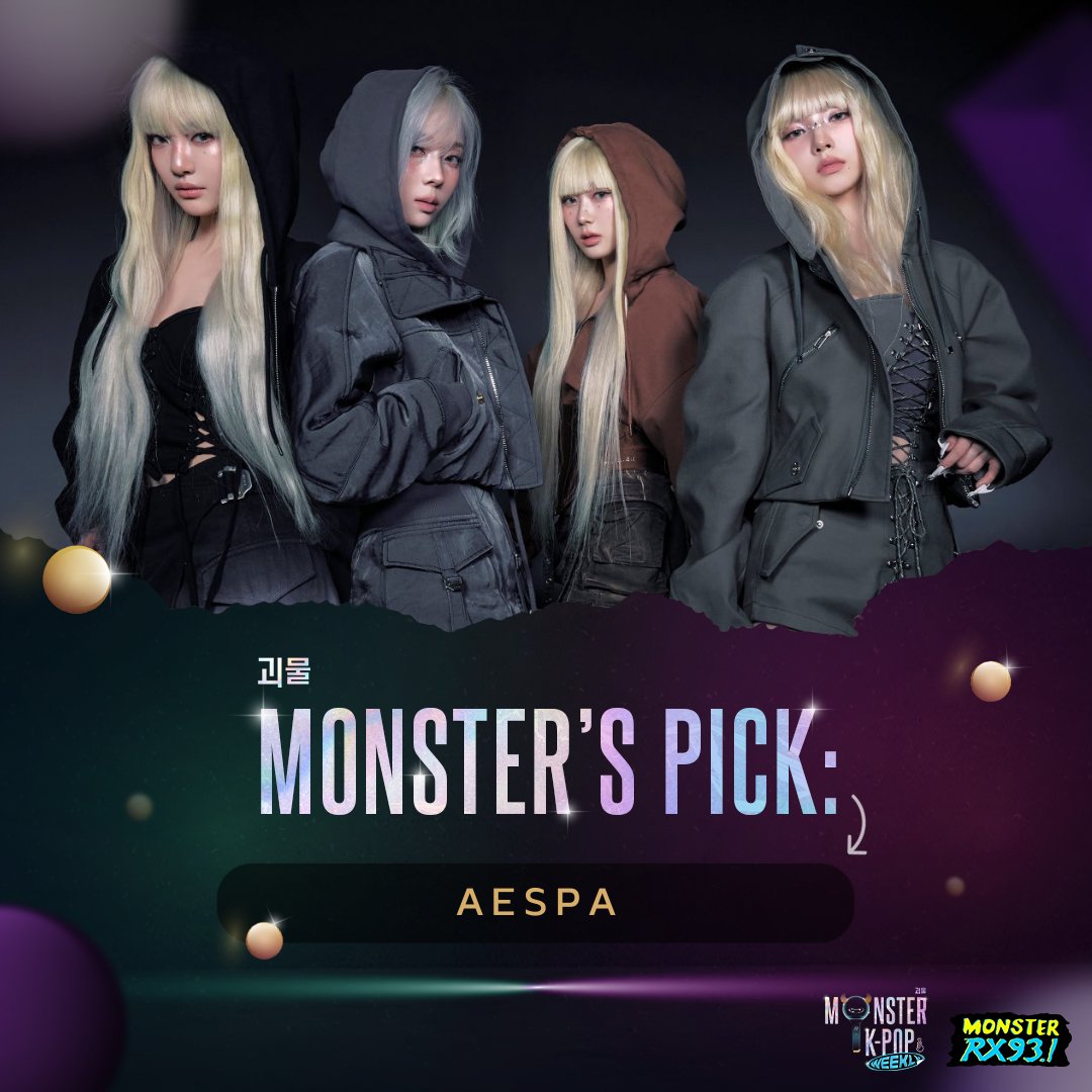 RX931's tweet photo. #MonstersPick: @aespa_official 

4th Gen powerhouse #aespa has brought so many ICONIC things to the K-Pop table - here's just some of our faves.  ❤️🌙🦋⭐️

Thanks to everyone who tuned in to #MonsterKPopWeekly last night! See y'all again next Saturday, 10 PM - 2 AM on #RX931. 🎧 https://t.co/PkopK39Hbt