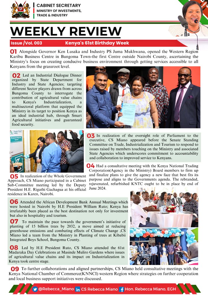 rebecca_miano's tweet photo. "The construction of the Kenya Leather Industrial Park at Kenanie, Machakos is 85% complete. This park will have a common effluent treatment plant, 2 tanneries, 2 leather manufacturing plants and 100 acres for investors to set up leather factories by the end of the year" H. E President @WilliamsRuto, Madaraka Day.
Planned , strategized, executed!