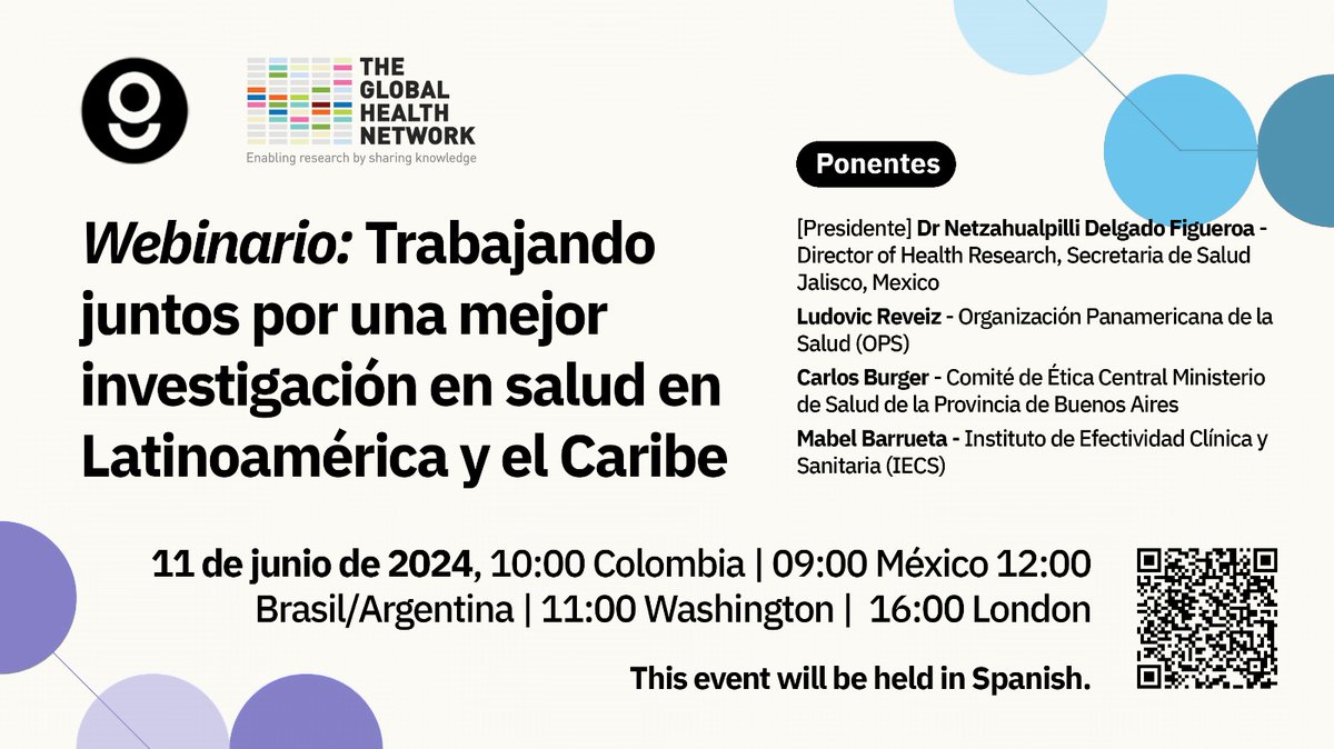 Netza Delgado (@netzadelgado) on Twitter photo 11 de Junio/ 9;00 horas México
Investigación en Salud en Latinoamérica y el Caribe <a href="/info_TGHN/">The Global Health Network</a> <a href="/goodtrials/">The Good Clinical Trials Collaborative</a> <a href="/pahowho/">PAHO/WHO</a> <a href="/iecsarg/">IECS Argentina</a>
¡Todas y todos invitados!
zoom.us/webinar/regist… 11 de Junio/ 9;00 horas México
Investigación en Salud en Latinoamérica y el Caribe <a href="/info_TGHN/">The Global Health Network</a> <a href="/goodtrials/">The Good Clinical Trials Collaborative</a> <a href="/pahowho/">PAHO/WHO</a> <a href="/iecsarg/">IECS Argentina</a>
¡Todas y todos invitados!
zoom.us/webinar/regist…