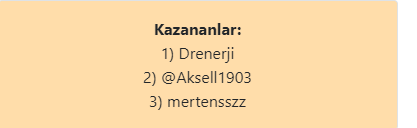 DOĞRU SKORU BULAN ARKADAŞLAR ; 
aykis44
Urf_kader
Drenerji
nuramanuysuz
Tadic432356
CryptoWoman1903
yektaoguz9
DAYIFENEREKOY
Aksell1903
mertensszz

Görsel de kazanan arkadaşlar ; 

kodvizit.com/cekilis/s/aJAs…
Çekiliş sonucu belli oldu DM atabilr kazanan arkadaşlar.