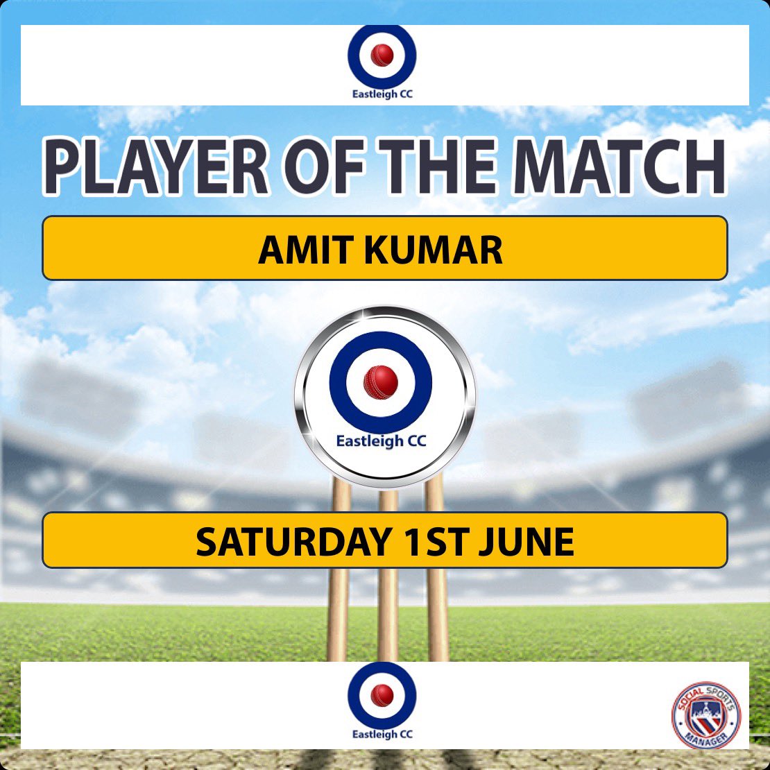 The 2nd team traveled to locks heath yesterday and they took home a very impressive win, there was many great performances within the team however amit bowled amazing going 4-14 off 8 overs so he is our man of the match !