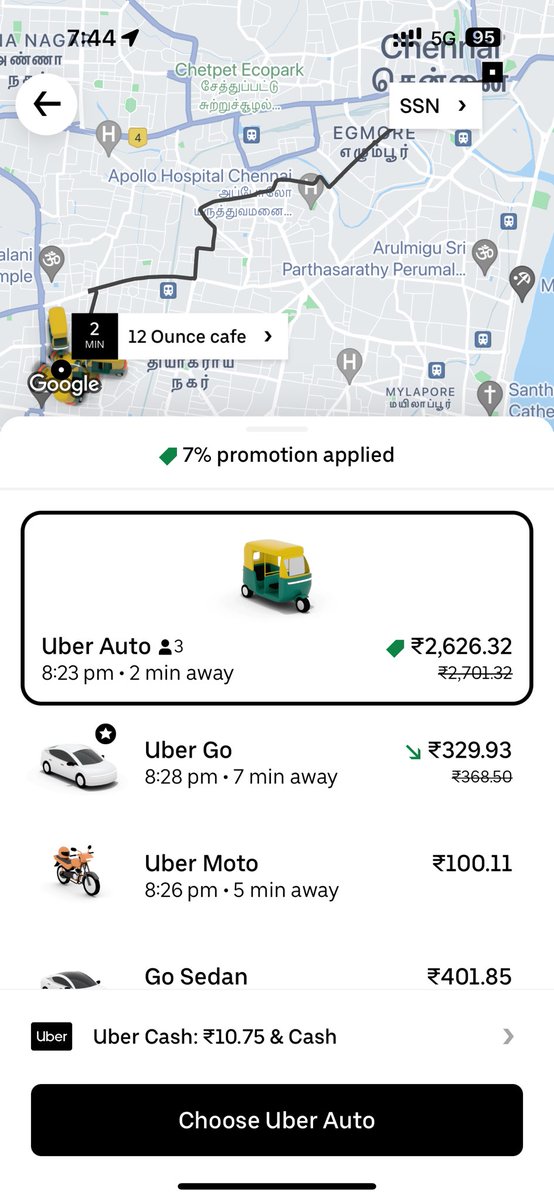 thisishany's tweet photo. I was offered the most expensive Auto-ride ever😇 and I kindly chose nt to take

#IndianRailways, please don’t take a cue from this for ur premium Tatkal plans🫣

Out of curiosity🤔, @Uber_India what were you offering in that 2626 INR for less than a 10km ride ?

#12OunceCafe https://t.co/ZwxlxSSdDd