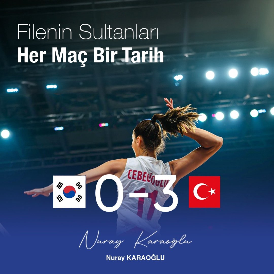 KaraogluNuray's tweet photo. Voleybol Milletler Ligi'ndeki 7. maçında Güney Kore'yi 3-0 mağlup ederek yenilmezlik serisini devam ettiren
#FileninSultanları'nı yürekten tebrik ediyorum. 🇹🇷👏

Kız çocuklarına idol olmaya, tarih yazmaya devam 💪🏻 https://t.co/Qnierc0HQU